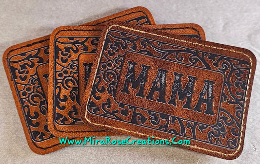 Mama Designed Leather Hat Patch